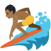 🏄🏾 person surfing: medium-dark skin tone display on Facebook